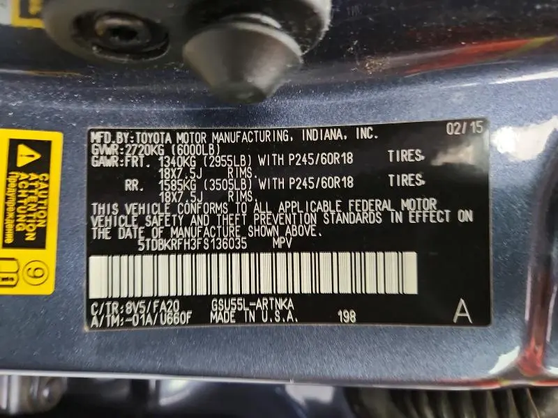 2015 TOYOTA HIGHLANDER LE PLUS  