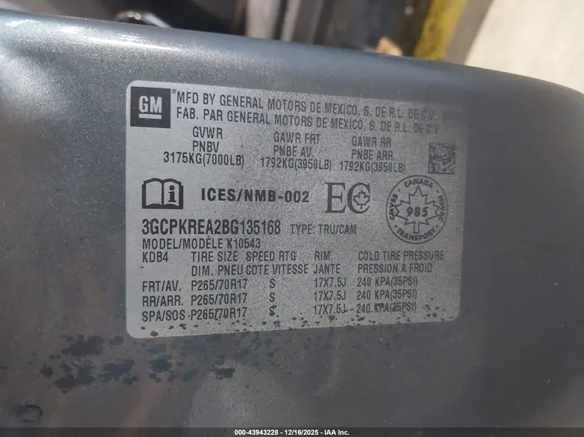 2011 CHEVROLET SILVERADO 1500 LS