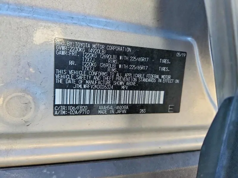 2019 TOYOTA RAV4 LE  