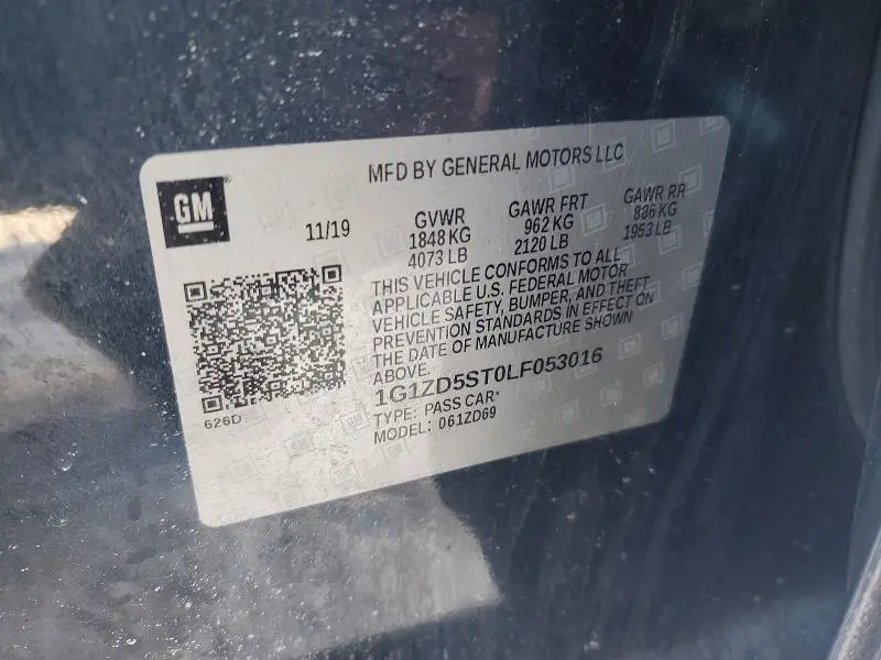 2020 CHEVROLET MALIBU LT  