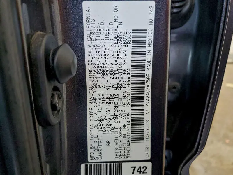 2013 TOYOTA TACOMA DOUBLE CAB  