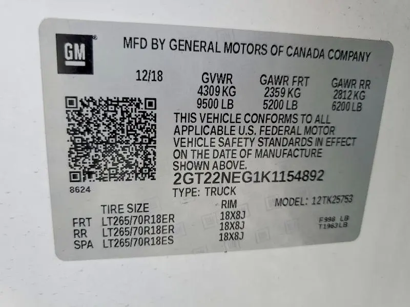 2019 GMC SIERRA K2500 HEAVY DUTY  