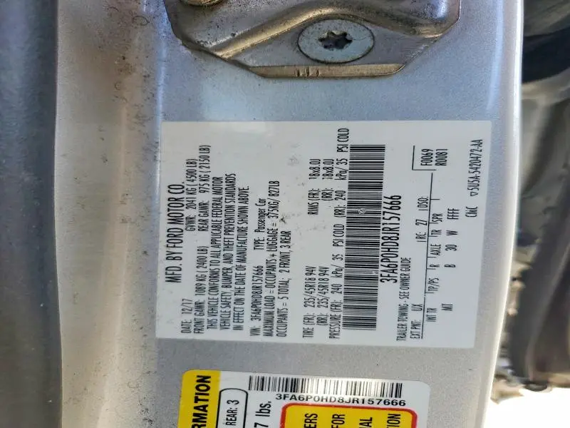 2018 FORD FUSION SE  