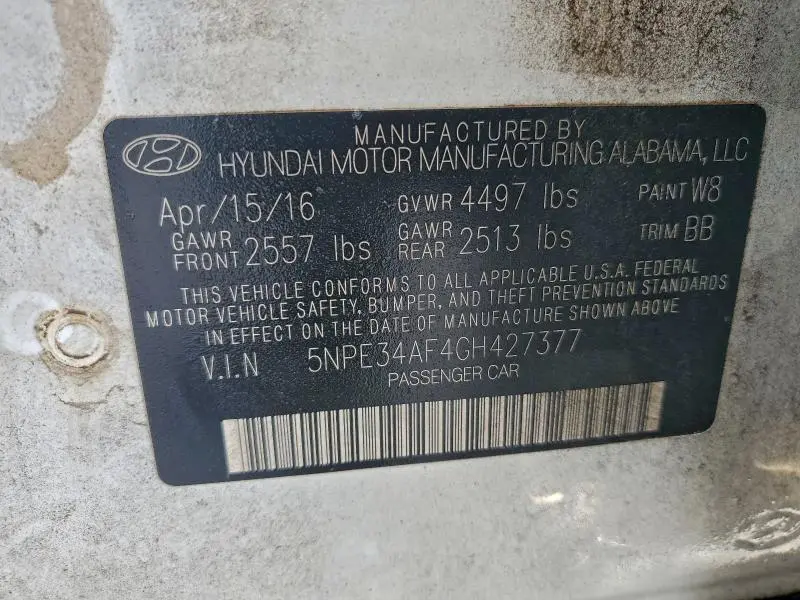 2016 HYUNDAI SONATA SPORT  