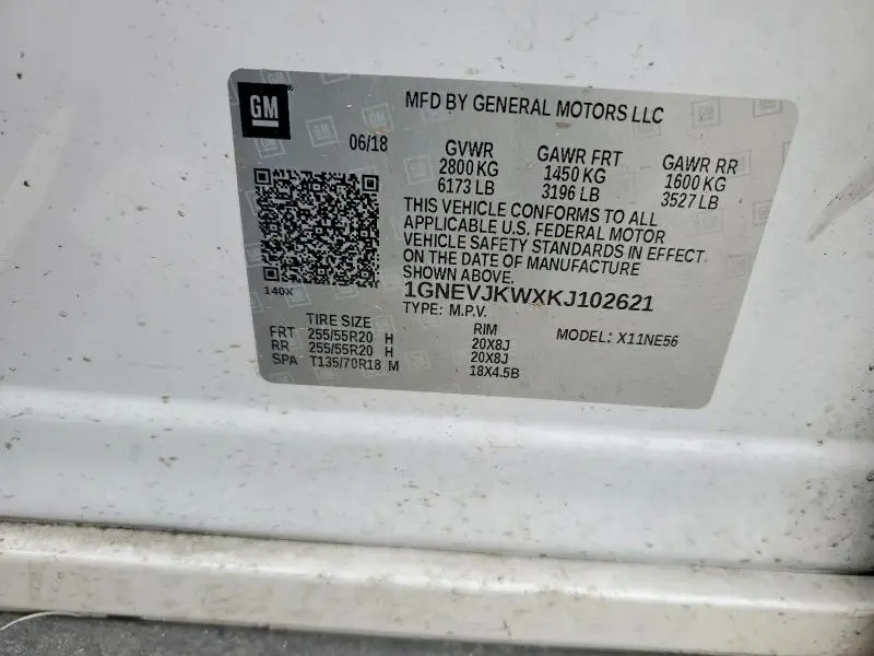 2019 CHEVROLET TRAVERSE HIGH COUNTRY  