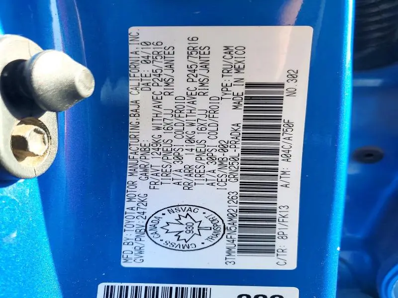 2010 TOYOTA TACOMA DOUBLE CAB LONG BED  