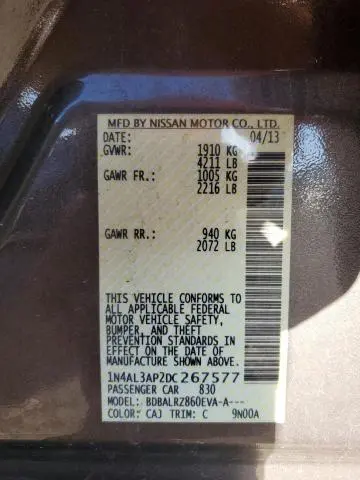 2013 NISSAN ALTIMA 2.5  