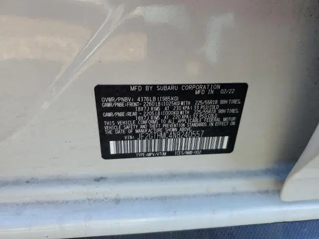 2022 SUBARU CROSSTREK LIMITED  