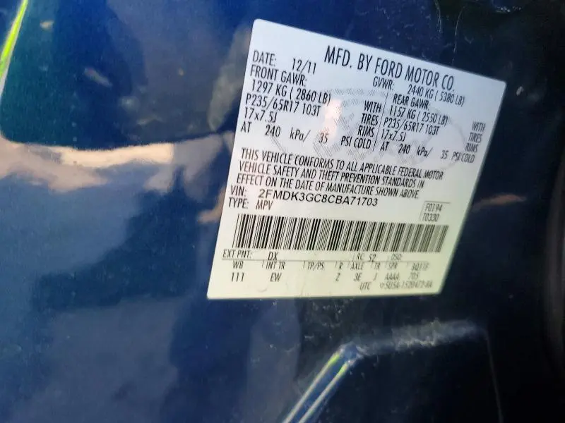 2012 FORD EDGE SE  