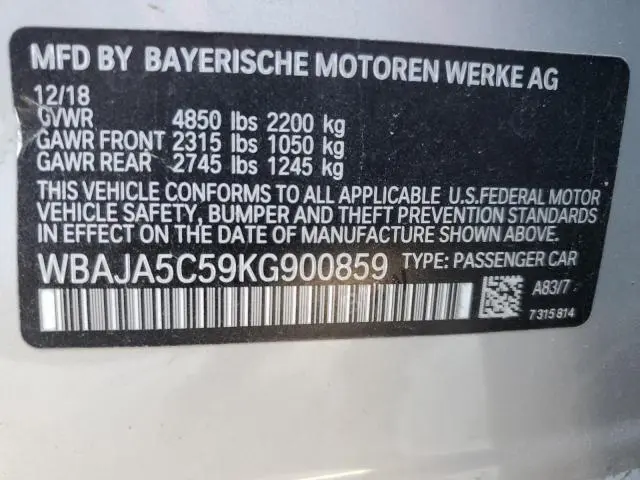 2019 BMW 530 I  
