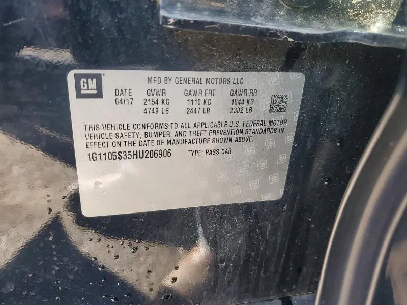 2017 CHEVROLET IMPALA LT  