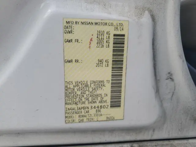 2015 NISSAN ALTIMA 2.5  