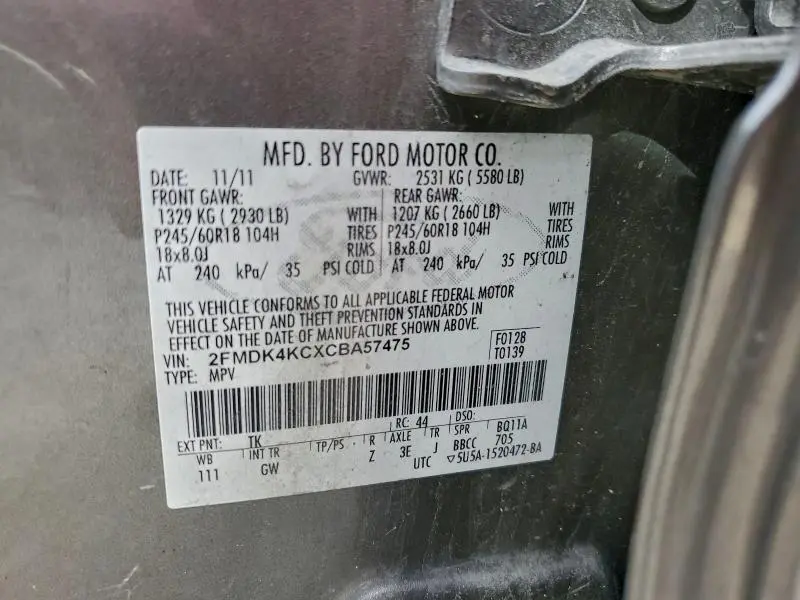 2012 FORD EDGE LIMITED  