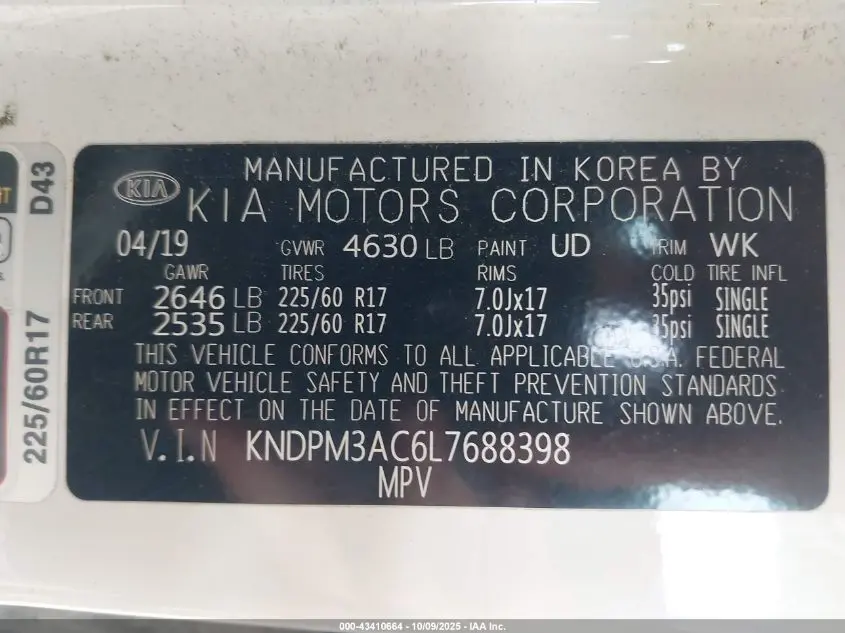 2020 KIA SPORTAGE LX