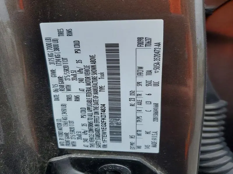 2015 FORD F150 SUPERCREW  