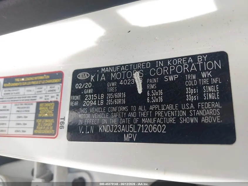 2020 KIA SOUL LX