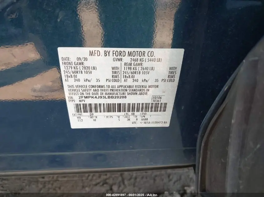 2020 FORD EDGE SEL