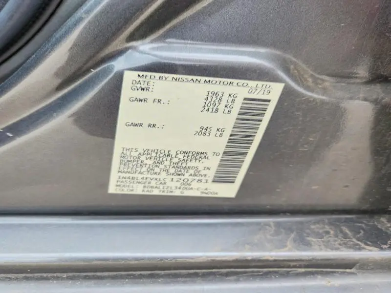 2020 NISSAN ALTIMA SL  