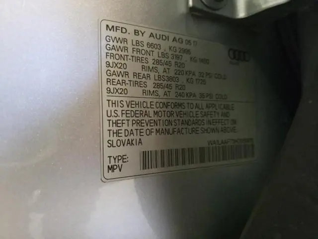 2017 AUDI Q7 PREMIUM PLUS  