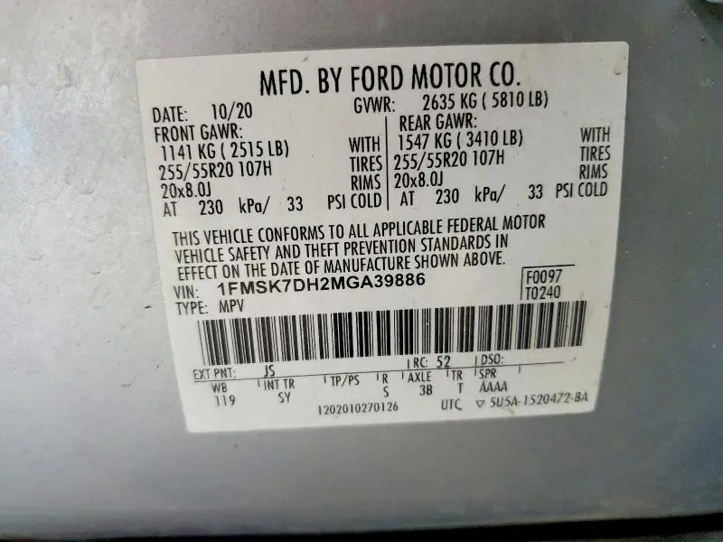 2021 FORD EXPLORER XLT  