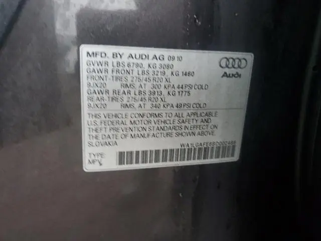 2011 AUDI Q7 PREMIUM PLUS  
