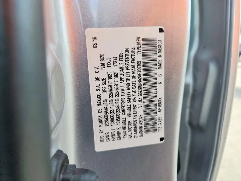 2016 HONDA CR-V EX  