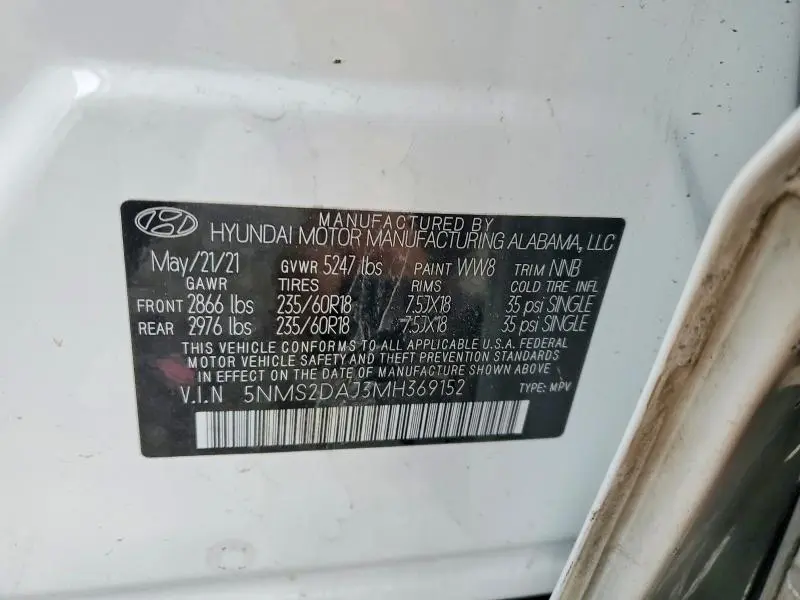 2021 HYUNDAI SANTA FE SEL  