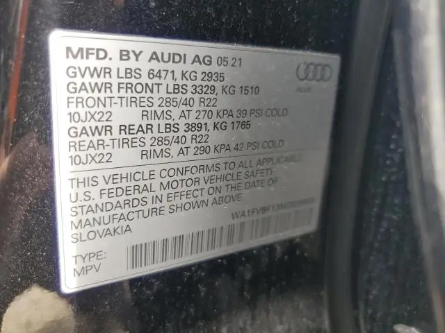 2021 AUDI Q8 PRESTIGE S-LINE  