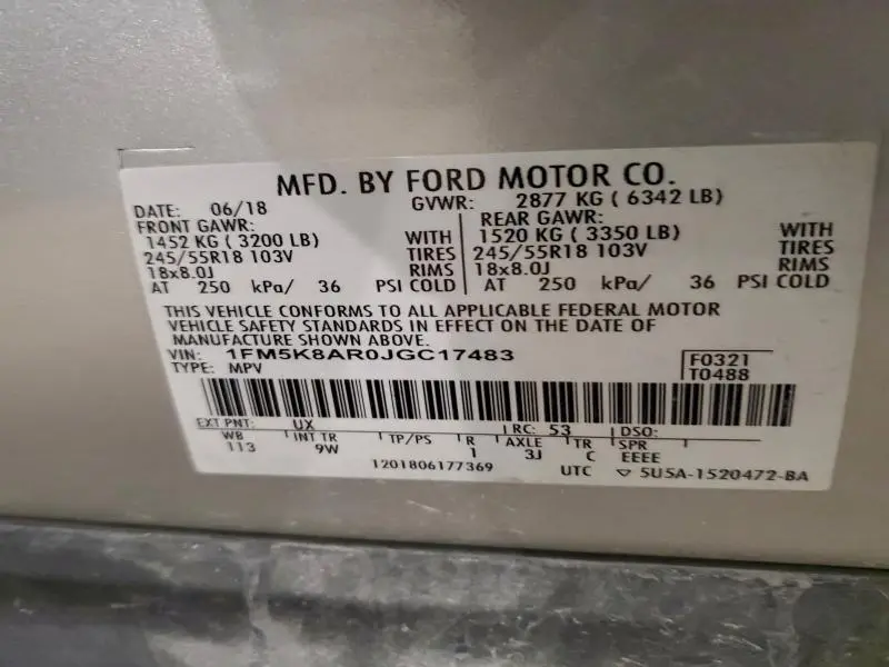 2018 FORD EXPLORER POLICE INTERCEPTOR  