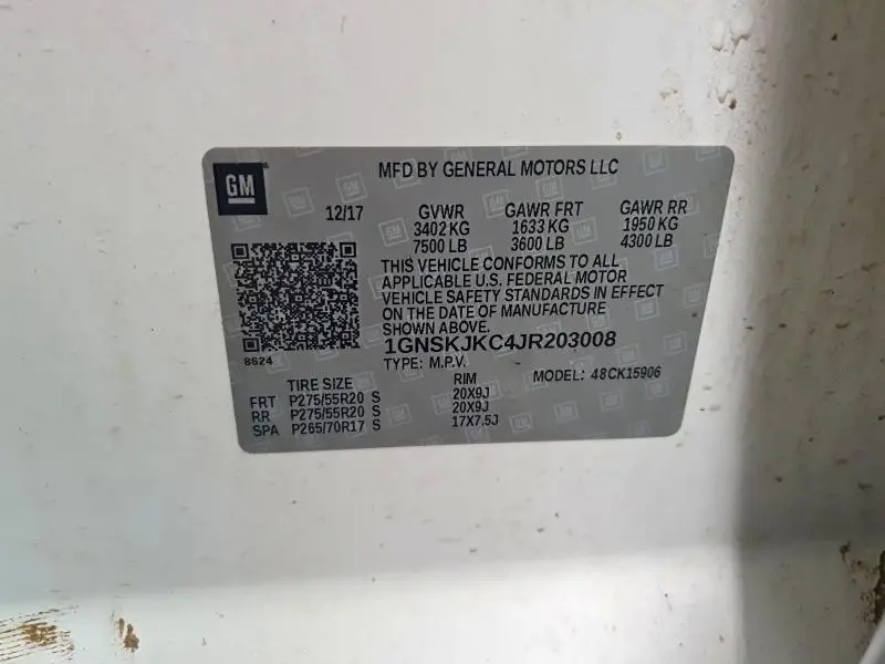 2018 CHEVROLET SUBURBAN K1500 PREMIER  