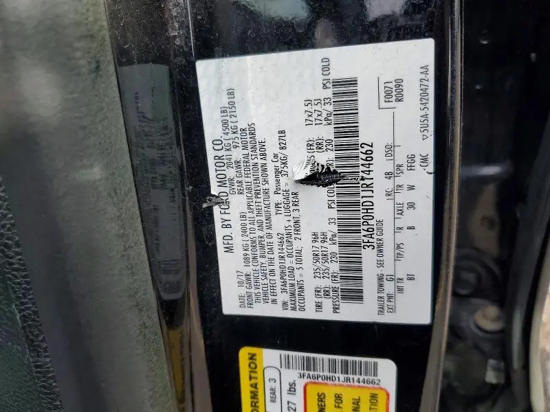 2018 FORD FUSION SE  