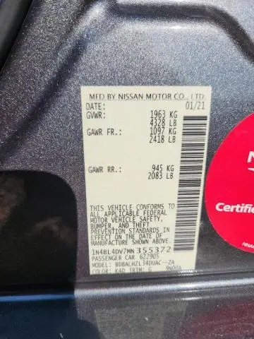 2021 NISSAN ALTIMA SV