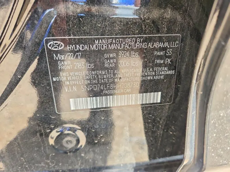 2017 HYUNDAI ELANTRA SE  