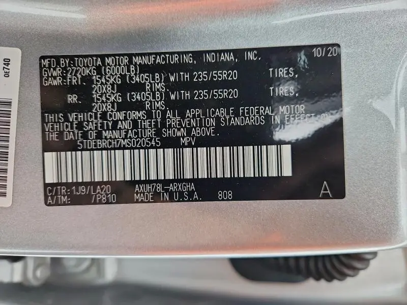 2021 TOYOTA HIGHLANDER HYBRID PLATINUM  