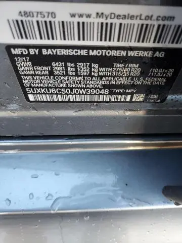 2018 BMW X6 XDRIVE50I  