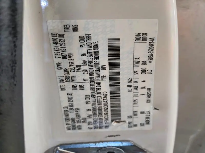 2016 FORD ESCAPE TITANIUM  