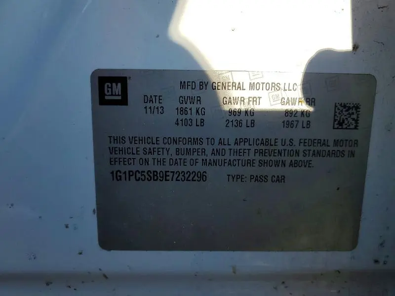 2014 CHEVROLET CRUZE LT  