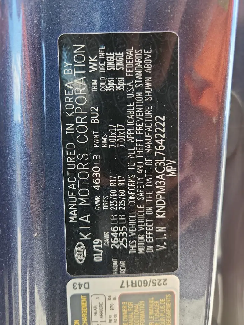 2020 KIA SPORTAGE LX  