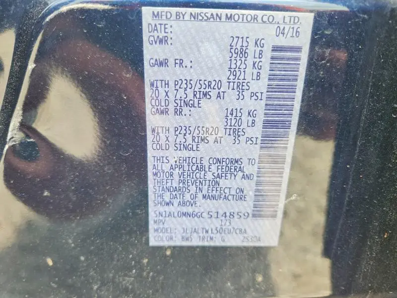 2016 INFINITI QX60 BASE  