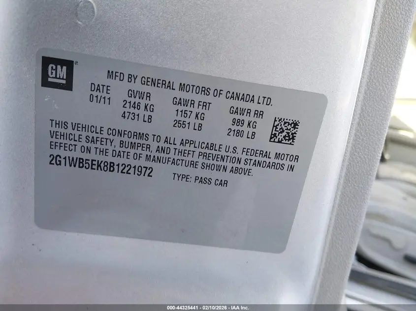 2011 CHEVROLET IMPALA LT