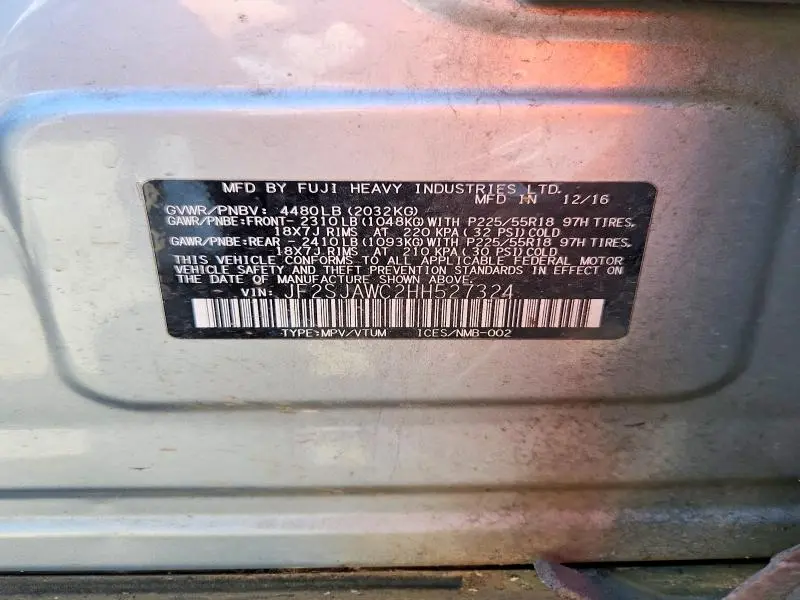 2017 SUBARU FORESTER 2.5I TOURING  