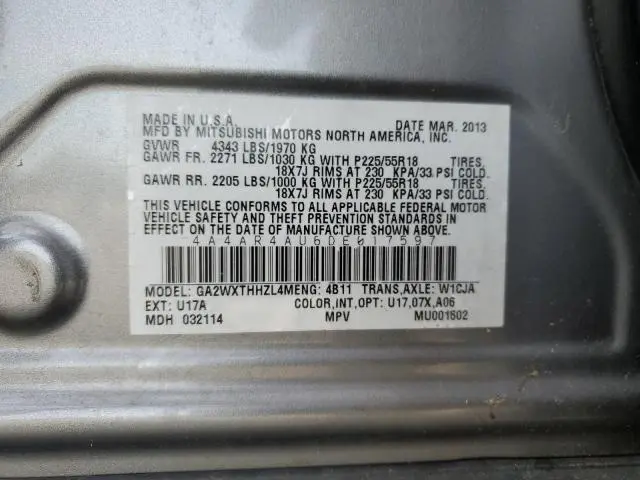 2013 MITSUBISHI OUTLANDER SPORT SE