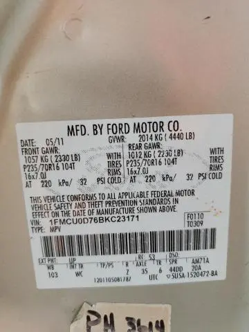 2011 FORD ESCAPE XLT  