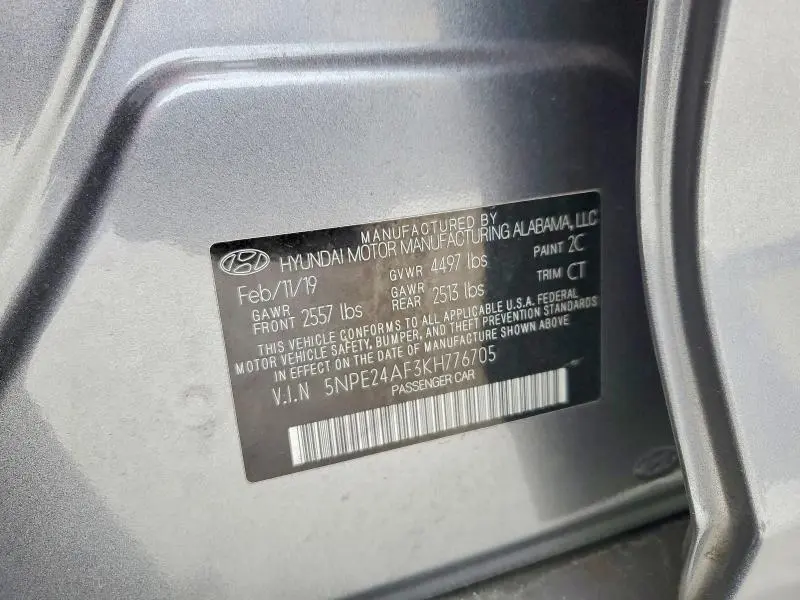 2019 HYUNDAI SONATA SE  