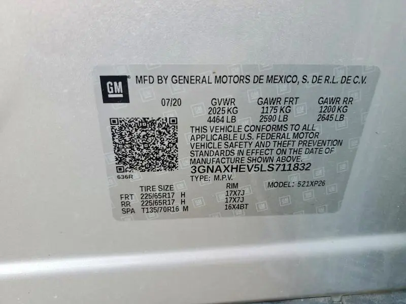 2020 CHEVROLET EQUINOX LS  