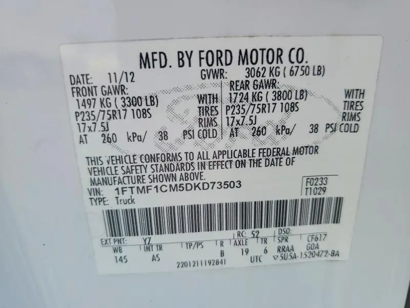 2013 FORD F150   