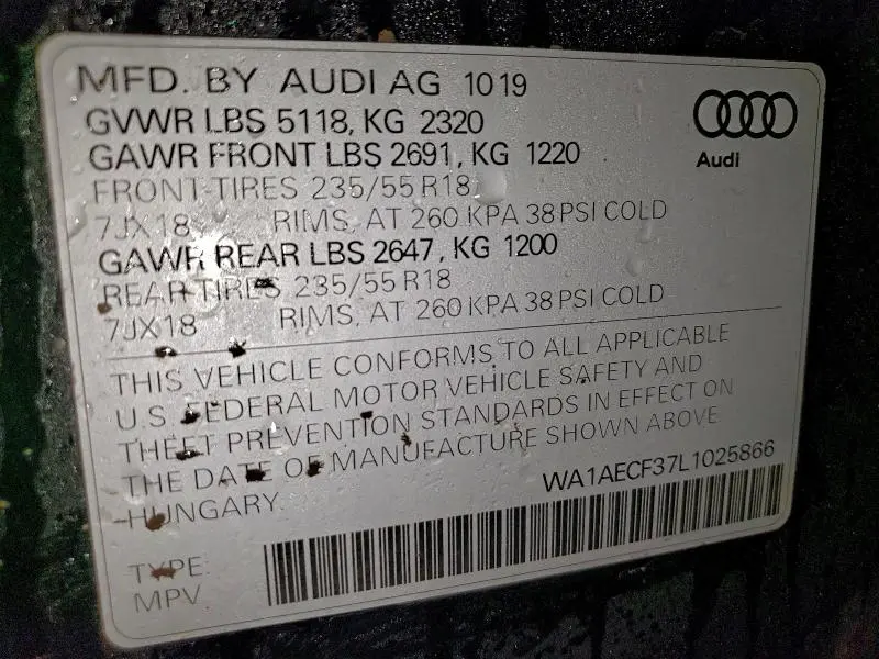 2020 AUDI Q3 PREMIUM  