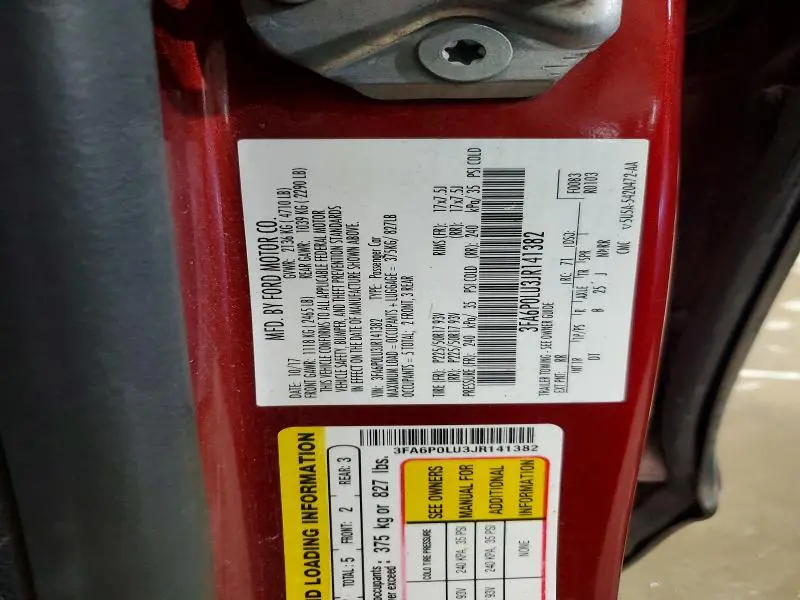 2018 FORD FUSION SE HYBRID  
