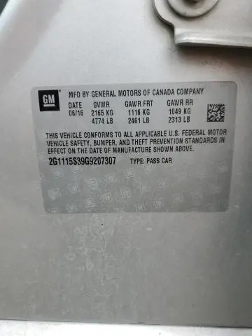 2016 CHEVROLET IMPALA LT  