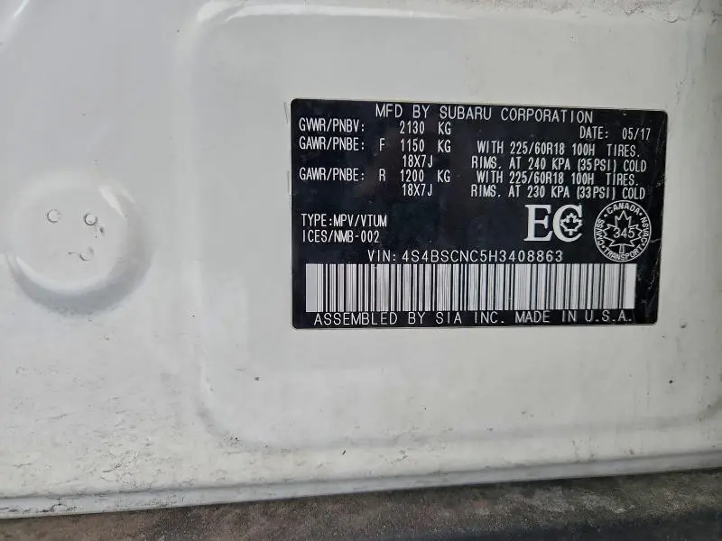 2017 SUBARU OUTBACK 2.5I LIMITED  